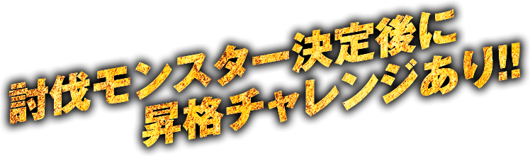 討伐モンスター決定後に昇格チャレンジあり！！