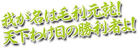 我が名は毛利元就！天下わけ目の勝利者よ！